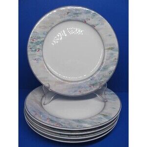 Mikasa Maxima Monet 6 Vintage 6 1/4" Saucers And 1 Matching 6 1/2" Dessert Plate